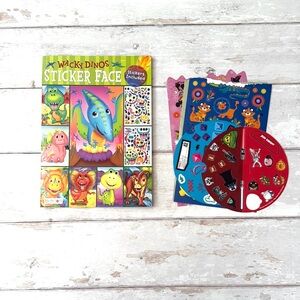 Wacky Dinos Sticker Face Book Dinosaurs Kids Stickers Lot Collection NEW